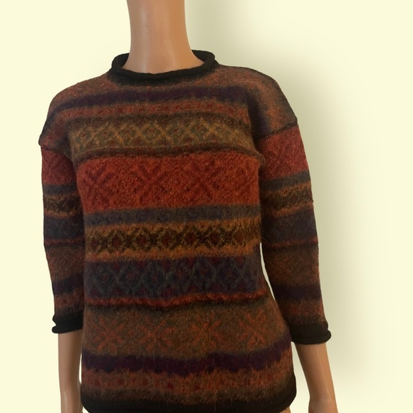 Vintage Chompas Alpaca Sweater Blue small Peru​ - Picture 5 of 6